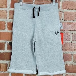 True Religion Youth Heather Gray Fleece Sweat Shorts Large